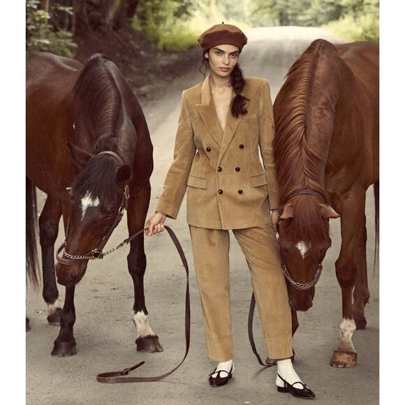 💕DOEN💕 Atherton Pant ~ High Waisted Corduroy Pants Chestnut Brown 12 NWT - Picture 5 of 15